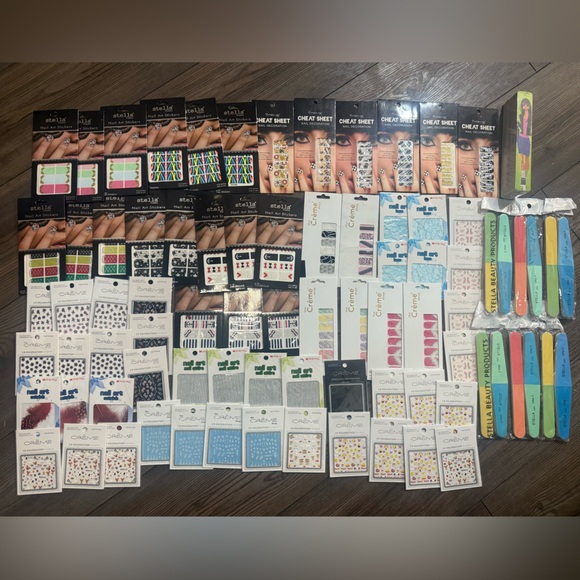 540+ Nail Sticker Inventory Lot Stella Crème Shop NEW 45 Packs Files